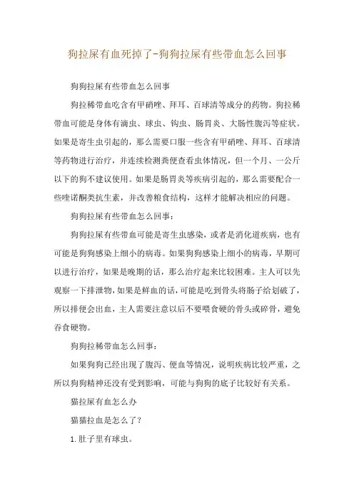 狗拉屎有血死掉了-狗狗拉屎有些带血怎么回事