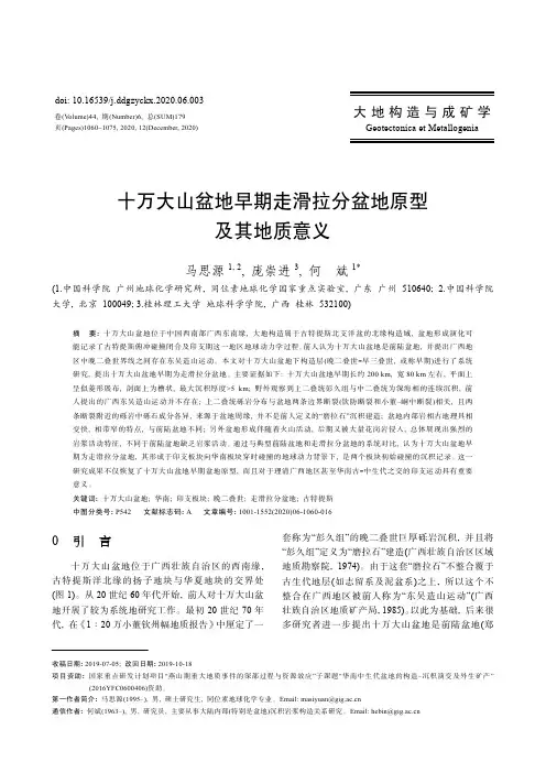 十万大山盆地早期走滑拉分盆地原型及其地质意义