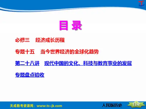 2014年创新方案高考复习资料历史人民版配套课件专题十五   当今世界经济的全球化趋势