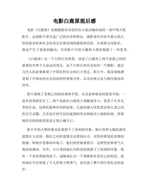 电影白鹿原观后感