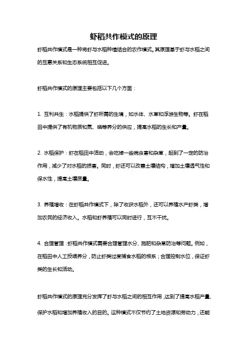 虾稻共作模式的原理