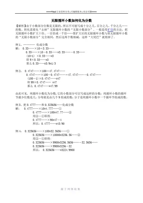 1.6-无限循环小数如何化为分数
