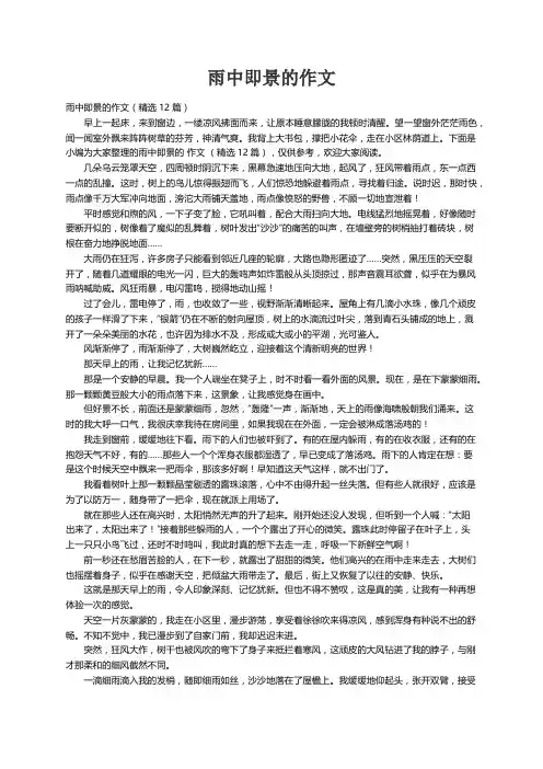 雨中即景的作文（精选12篇）