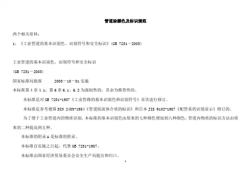 管道涂颜色及标识规范