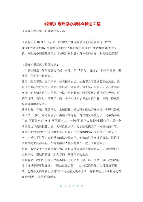《领航》观后感心得体会精选7篇读友吧