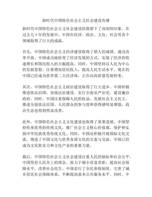 新时代中国特色社会主义社会建设有感