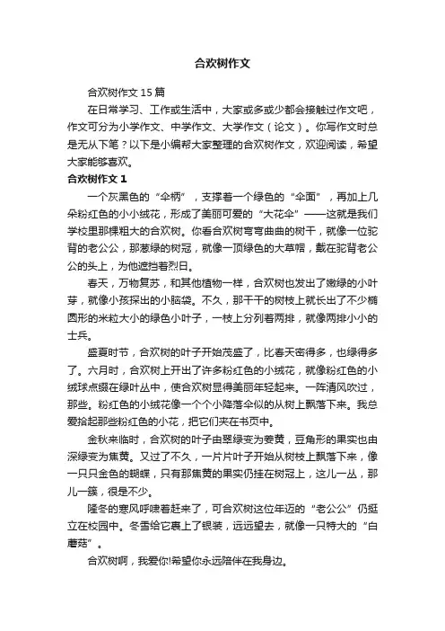 合欢树作文
