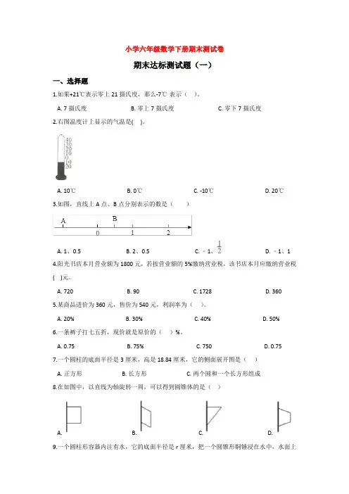 【5套打包】宁德市小学六年级数学下期末考试检测试卷(解析版)