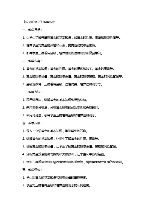 《闪光的金子》教案设计