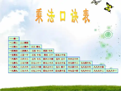 苏教版(202X秋)二年级数学上册《乘法口诀表》优质课课件