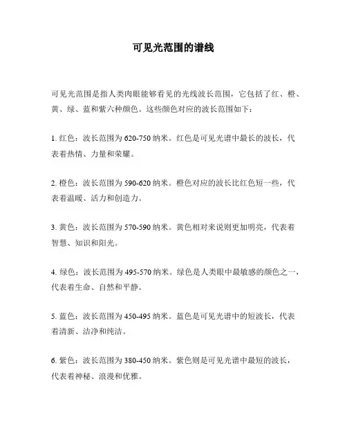 可见光范围的谱线