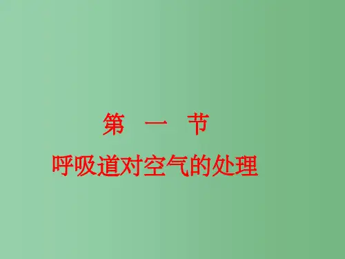 七年级生物下册 第四单元 第三章 第一节 呼吸道对空气的处理课件 新人教版