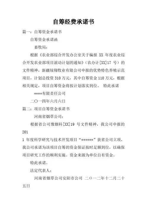 自筹经费承诺书