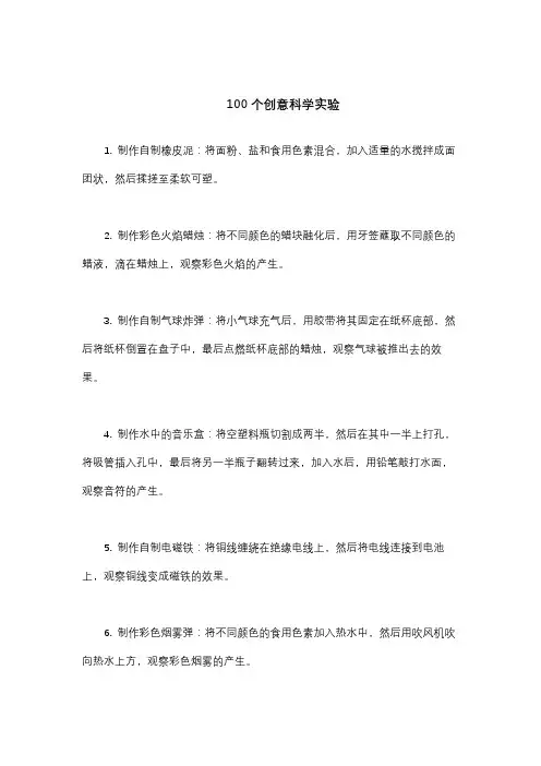 100个创意科学实验