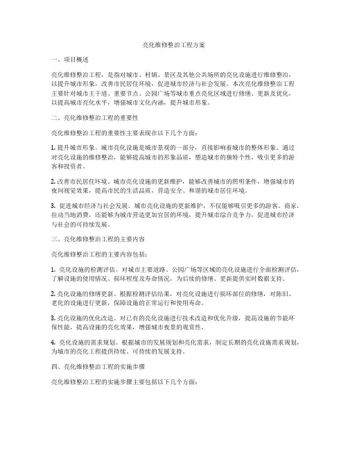 亮化维修整治工程方案