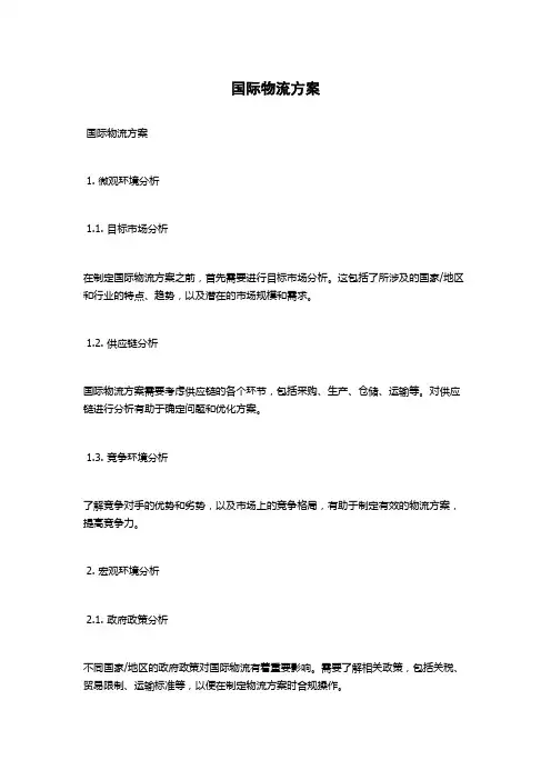 国际物流方案