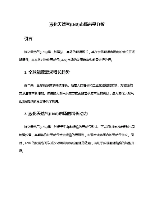 2024年液化天然气LNG市场前景分析