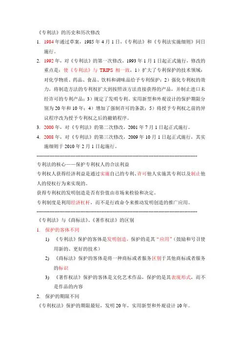 专利代理人考试知识点整理