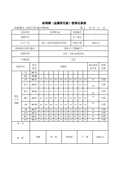 公路工程试验检测仪器设备校准指南表格全下载概诉