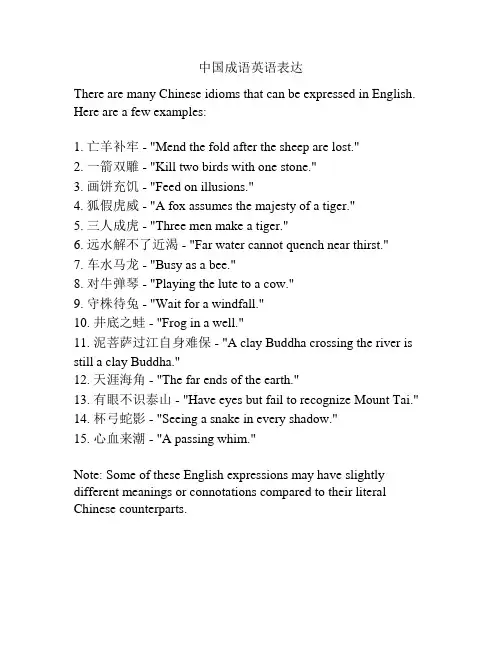 中国成语英语表达