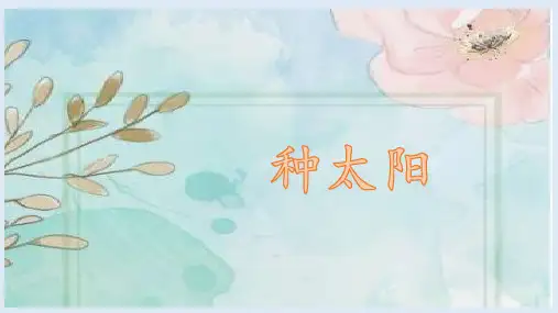 《种太阳》(课件)人音版音乐四年级下册