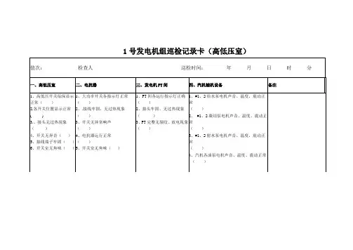 电气点检表