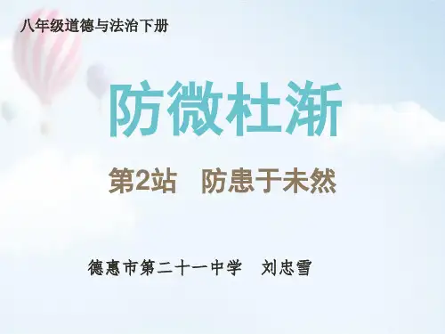 北师大版八年级上册道德与法治：第2站 防患于未然