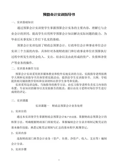 预算会计实训指导