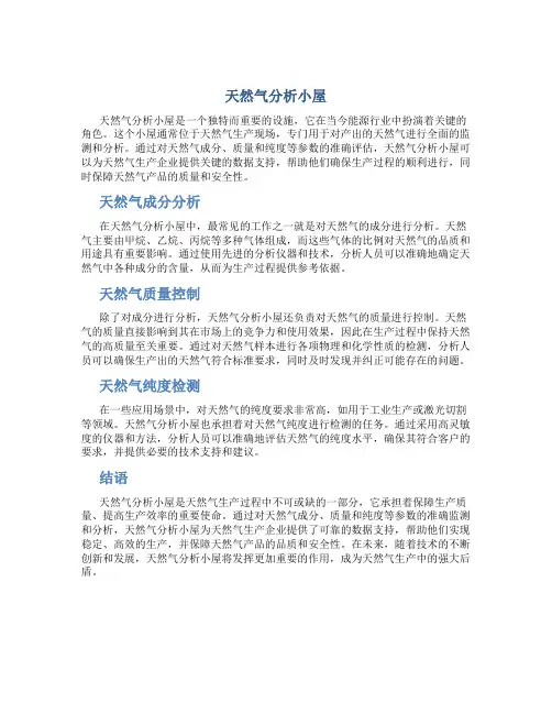天然气分析小屋