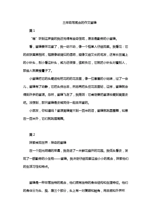 三年级写昆虫的作文蜜蜂