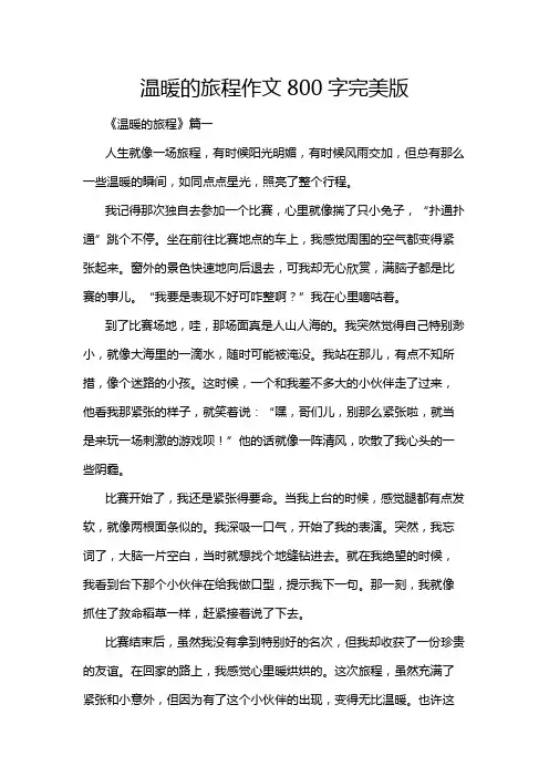 温暖的旅程作文800字完美版