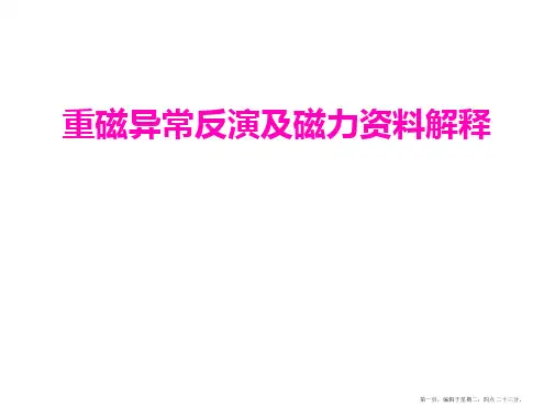 06重磁异常反演及磁异常解释