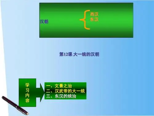 七年级历史上册_第三单元第12课《大一统的汉朝》课件_人教新课标版