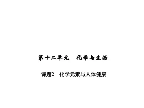 人教版九年级化学上册第十二单元化学与生活课题2化学元素与人体健康