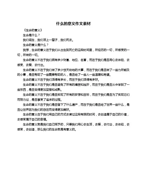 什么的意义作文素材