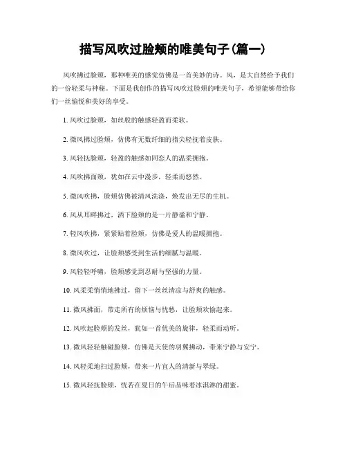 描写风吹过脸颊的唯美句子(精选合集2篇)