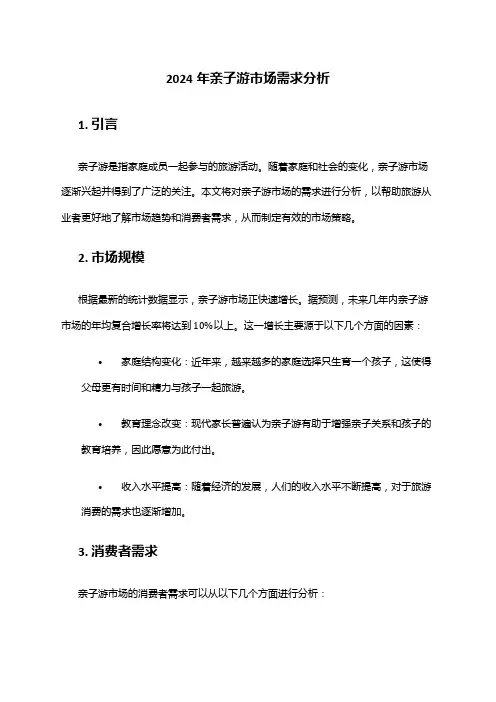 2024年亲子游市场需求分析