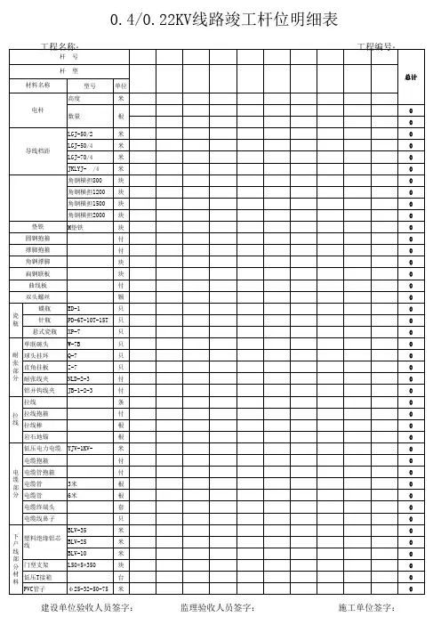 12.低压杆塔明细表