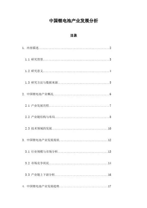 中国锂电池产业发展分析
