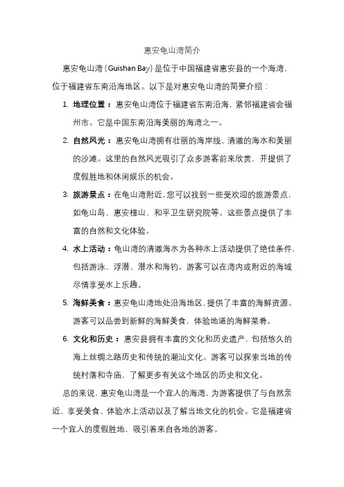 惠安龟山湾简介