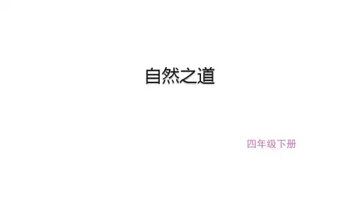 (赛课课件)四年级下册语文《自然之道》(共21张PPT)