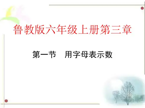 山东省龙口市诸由观镇诸由中学(鲁教版)数学六年级上册课件：-1用字母表示数