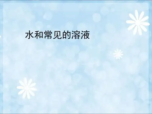 水和常见的溶液教学纲要