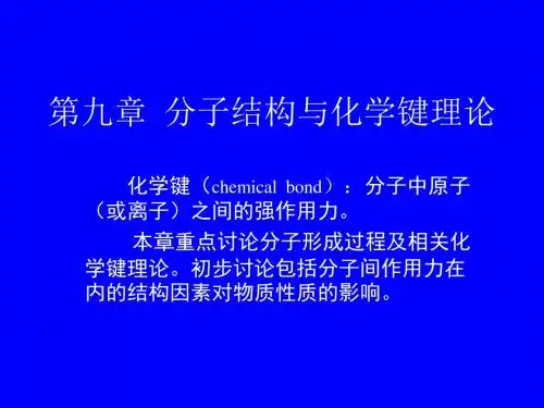 第九章 1节离子键理论