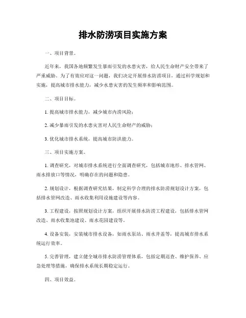 排水防涝项目实施方案