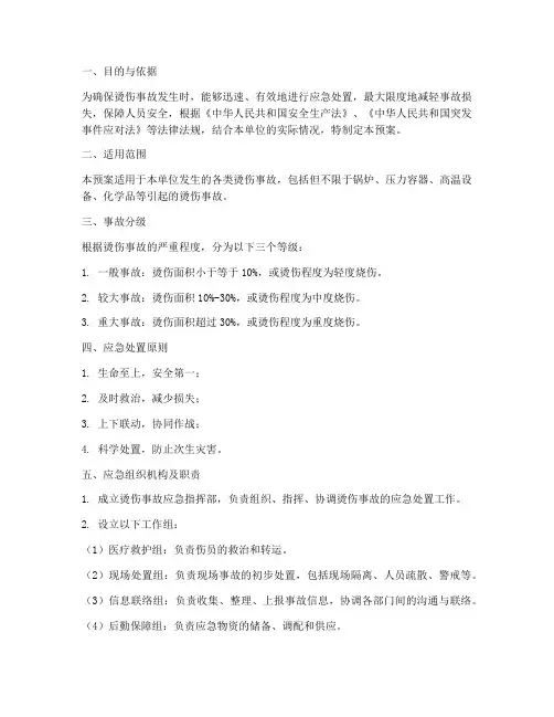 烫伤事故发生应急预案
