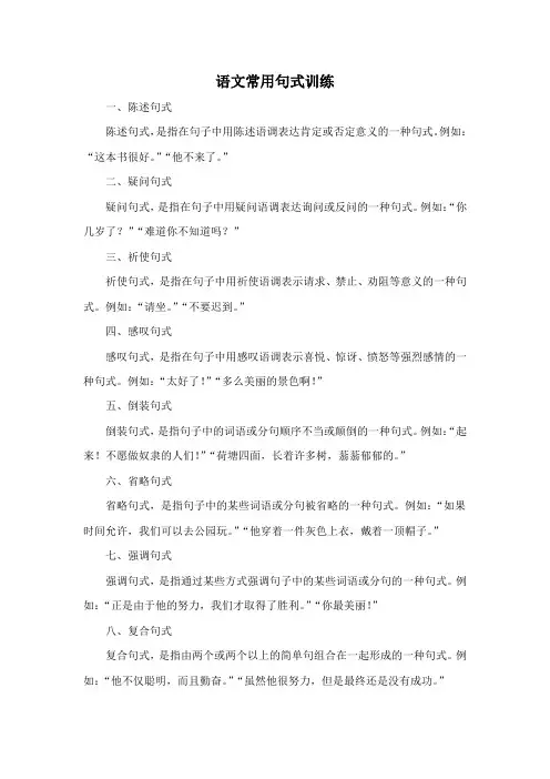 语文常用句式训练