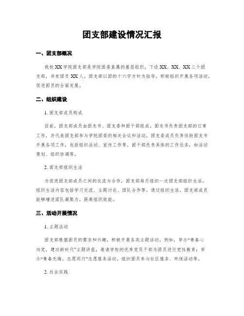 团支部建设情况汇报
