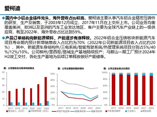 爱柯迪营收及产能、业务布局