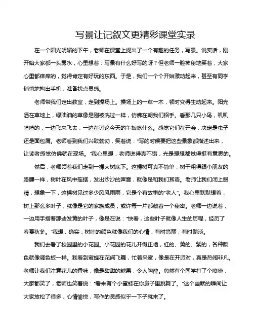 写景让记叙文更精彩课堂实录